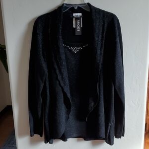 Black Sparkly Blue Sweater Women's Women NWT Sz Large